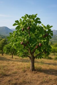 Figuier en Provence chargé de fruits mûrs, au cœur d’un paysage méditerranéen ensoleillé